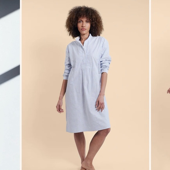 the Sleep Shirt Other - The Sleep Shirt SHORT SLEEP SHIRT BLUE OXFORD STRIPE PETITE